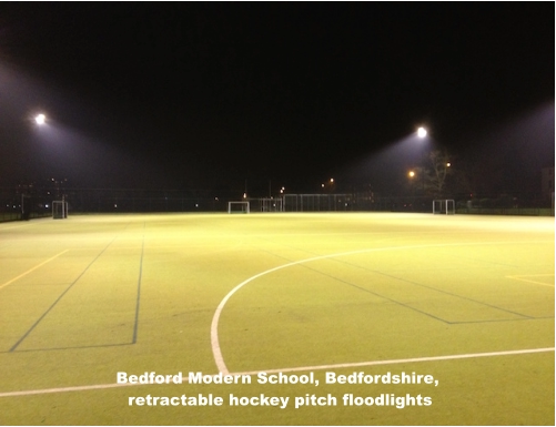 Bedford Modern School, Bedfordshire, MUGA Pitch retractable floodlighting system