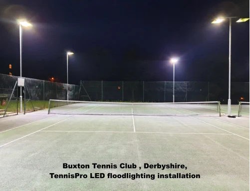 Buxton Tennis Club, Tennis Pro LED floodlighting installation