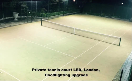 Private Tennis Court LED floodlighting upgrade